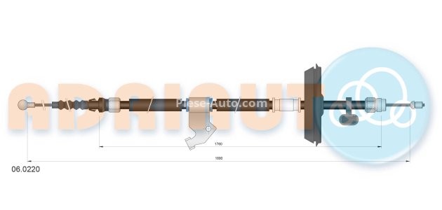 Cablu frână de mână ADRIAUTO, stânga (1875mm /1745mm) pentru: CHEVROLET ORLANDO 1.8/1.8LPG/2.0D 02.11-