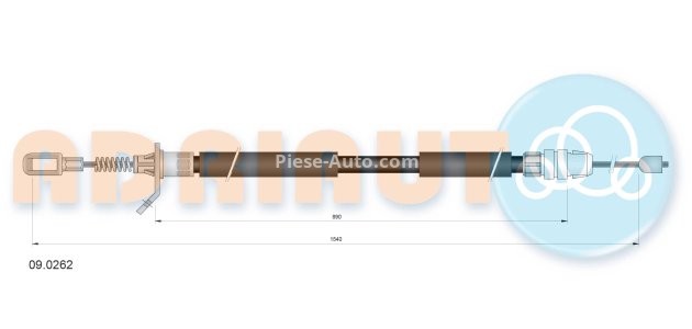 Cablu frână de mână ADRIAUTO, spate, stânga (1540mm /890mm) pentru: CHRYSLER VOYAGER IV 2.4-3.8 02.00-12.08