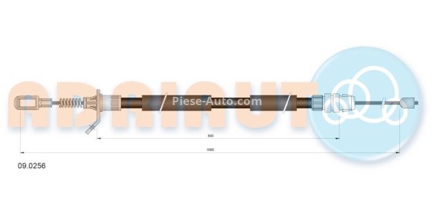 Cablu frână de mână ADRIAUTO, spate, stânga (1690mm /840mm) pentru: CHRYSLER VOYAGER IV 2.4-3.8 02.00-12.08