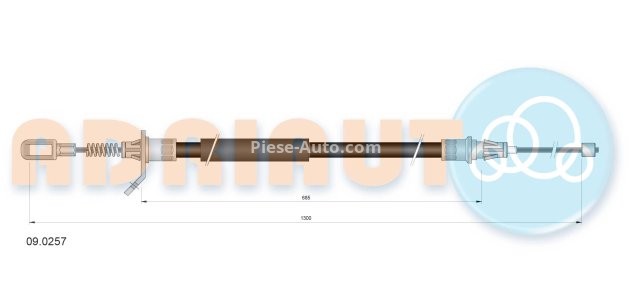 Cablu frână de mână ADRIAUTO, spate, dreapta (1300mm /685mm) pentru: CHRYSLER VOYAGER IV 2.4-3.8 02.00-12.08