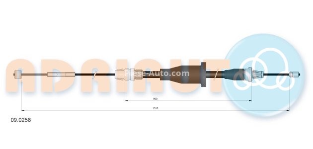 Cablu frână de mână ADRIAUTO, față, dreapta / stânga (1515mm /1380mm) pentru: CHRYSLER VOYAGER III, VOYAGER IV 2.0-3.8 01.95-12.08