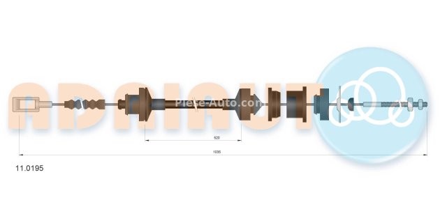 Cablu ambreiaj (1035mm /520mm) pentru: CITROEN JUMPER I; FIAT DUCATO; PEUGEOT BOXER 1.9D-2.8D 02.94-04.02 3