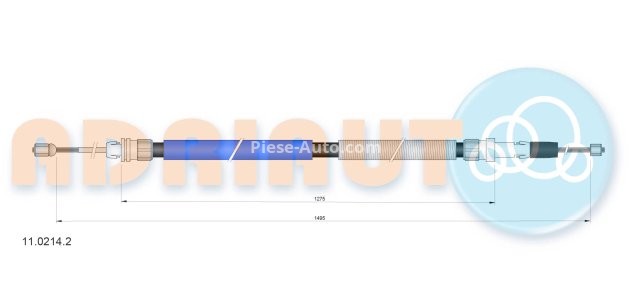 Cablu frână de mână ADRIAUTO, spate, dreapta / stânga (1520mm /1275mm) pentru: CITROEN JUMPY II; FIAT SCUDO; PEUGEOT EXPERT, EXPERT TEPEE 1.6D/2.0/2.0D 01.07-