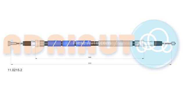Cablu frână de mână ADRIAUTO, spate, dreapta / stânga (1630mm /1465mm) pentru: CITROEN JUMPY II; FIAT SCUDO; PEUGEOT EXPERT, EXPERT TEPEE 1.6D/2.0/2.0D 01.07-