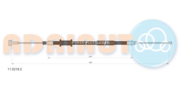 Cablu frână de mână ADRIAUTO, spate, dreapta / stânga (1385mm /1075mm) pentru: CITROEN JUMPER II; FIAT DUCATO; PEUGEOT BOXER 2.0D-3.0D 04.06-