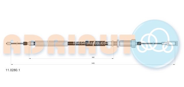Cablu frână de mână ADRIAUTO, față, dreapta / stânga (1465mm /645mm) pentru: CITROEN JUMPER I; FIAT DUCATO; PEUGEOT BOXER 2.0-2.8D 12.01-