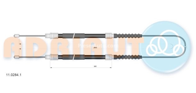 Cablu frână de mână ADRIAUTO, spate, dreapta / stânga (2825mm /865mm /865mm) pentru: CITROEN JUMPER I; FIAT DUCATO; PEUGEOT BOXER 1.9D-2.8D 02.94-04.02