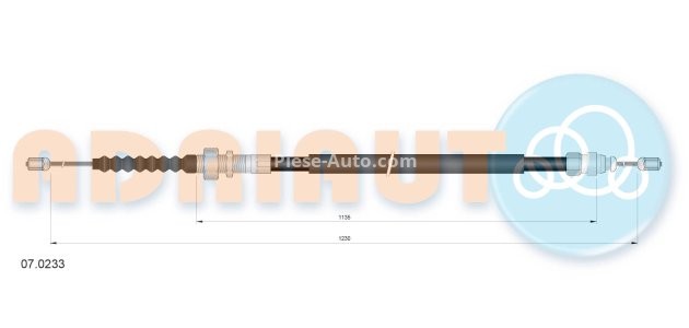 Cablu frână de mână ADRIAUTO, față, dreapta (1230mm /1135mm) pentru: CITROEN XM 2.0-3.0 05.89-10.00