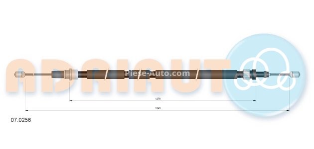 Cablu frână de mână ADRIAUTO, spate, dreapta (1545mm /1275mm) pentru: CITROEN XSARA 1.4-2.0D 04.97-08.05