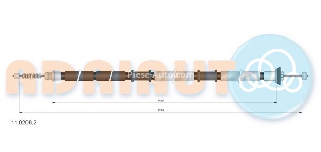 Cablu frână de mână ADRIAUTO, spate, dreapta (1790mm /1465mm) pentru: FIAT DOBLO, DOBLO/MINIVAN 1.2-1.9D 03.01-