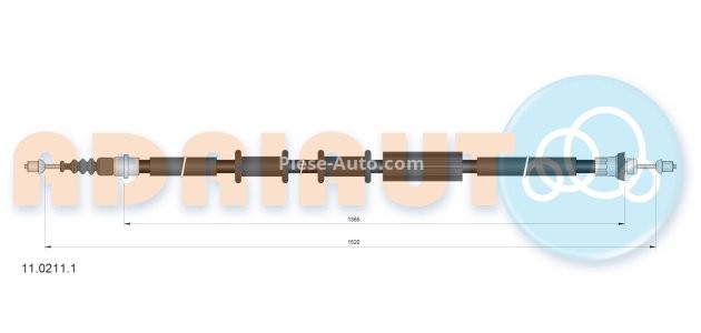 Cablu frână de mână ADRIAUTO, spate, dreapta / stânga (1520mm /1365mm) pentru: FIAT BARCHETTA 1.8 04.95-05.05