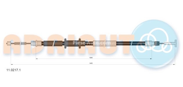 Cablu frână de mână ADRIAUTO, spate, stânga (1425mm /1040mm) pentru: FIAT BRAVA, BRAVO I, MAREA 1.6-1.9D 10.95-06.03