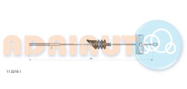 Cablu frână de mână ADRIAUTO, față, dreapta / stânga (385mm) pentru: FIAT BRAVA, BRAVO I, MAREA; LANCIA LYBRA 1.2-2.4D 10.95-10.05