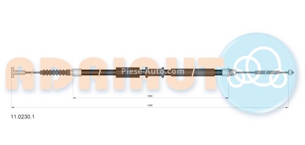 Cablu frână de mână ADRIAUTO, spate, dreapta (1405mm /1000mm) pentru: FIAT MAREA 1.6-1.9D 09.96-06.03