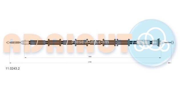 Cablu frână de mână ADRIAUTO, spate, dreapta / stânga (2155mm /1835mm) pentru: FIAT DOBLO, DOBLO/MINIVAN 1.2-1.9D 03.01-