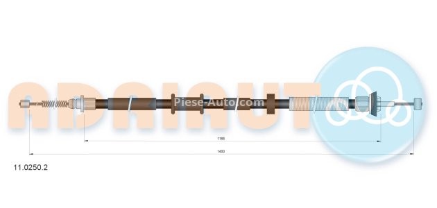 Cablu frână de mână ADRIAUTO, spate, stânga (1415mm /1155mm) pentru: FIAT PANDA, PANDA/HATCHBACK 1.3D 01.06-