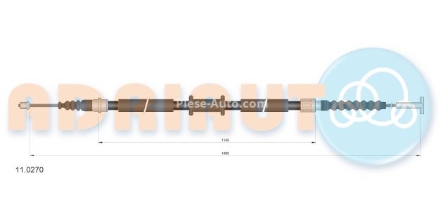 Cablu frână de mână ADRIAUTO, spate, stânga (1510mm /1145mm) pentru: FIAT TEMPRA, TIPO; LANCIA DEDRA 1.1-2.0 07.87-07.99