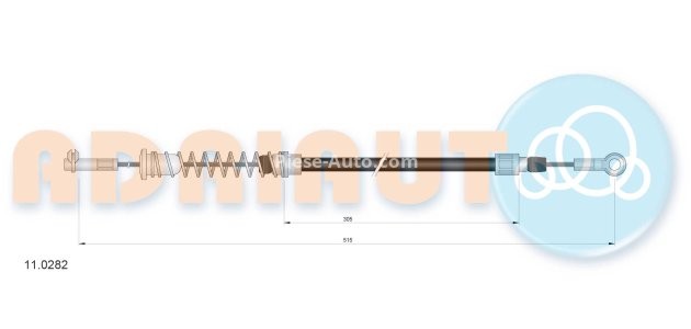 Cablu frână de mână ADRIAUTO, spate, stânga (515mm /305mm) pentru: FIAT UNO 0.9-1.9D 01.83-06.06