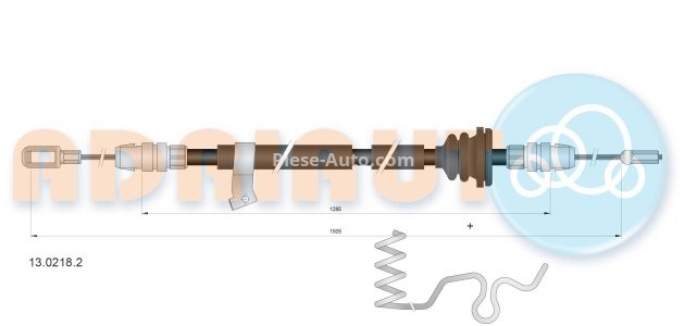 Cablu frână de mână ADRIAUTO, (1505mm /1285mm) pentru: FORD TOURNEO CUSTOM V362, TRANSIT CUSTOM V362 2.0D/2.2D 09.12-