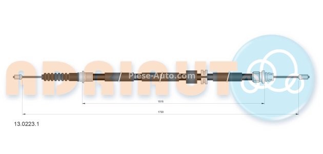 Cablu frână de mână ADRIAUTO, spate, dreapta / stânga (1720mm /1515mm) pentru: FORD MONDEO III 1.8-3.0 10.00-03.07