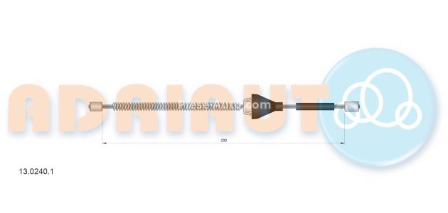 Cablu frână de mână ADRIAUTO, spate, dreapta / stânga (230mm) pentru: FORD FOCUS II 1.4-2.0D 07.04-09.12