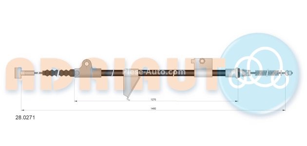 Cablu frână de mână ADRIAUTO, spate, stânga (1460mm /1270mm) pentru: FORD MAVERICK; NISSAN TERRANO II 2.4/2.7D/3.0D 02.93-09.07