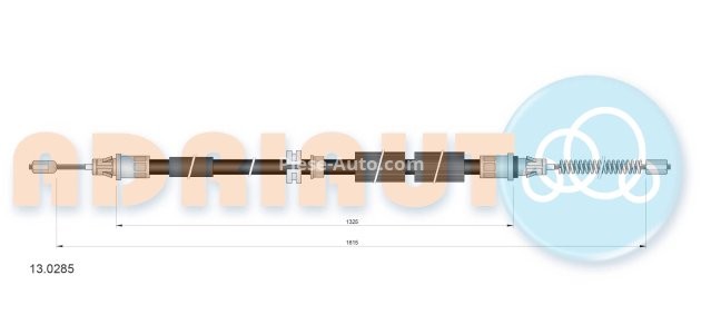 Cablu frână de mână ADRIAUTO, spate, dreapta / stânga (1615mm /1325mm) pentru: FORD MONDEO I, MONDEO II 1.6-2.5 02.93-09.00