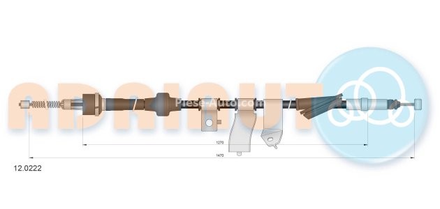 Cablu frână de mână ADRIAUTO, spate, stânga (1470mm /1270mm) pentru: HONDA CIVIC V, CIVIC VI 1.3-2.0D 10.91-02.01