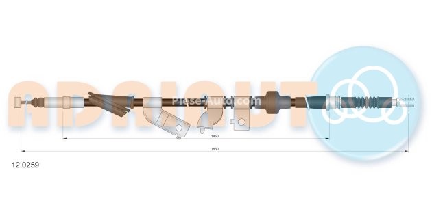 Cablu frână de mână ADRIAUTO, spate, stânga (1630mm /1450mm) pentru: HONDA CIVIC VI, CRX III; MG MG ZS; ROVER 400 II, 45 I 1.4-2.5 03.92-10.05