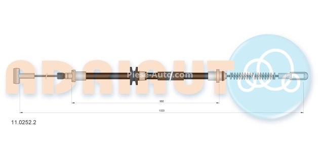 Cablu frână de mână ADRIAUTO, spate, dreapta / stânga (1320mm /980mm) pentru: IVECO DAILY IV, DAILY VI 2.3D-Electric 05.06-