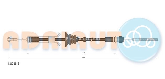 Cablu frână de mână ADRIAUTO, față, (1550mm /710mm) pentru: IVECO DAILY IV, DAILY V 2.3D-Electric 05.06-02.14