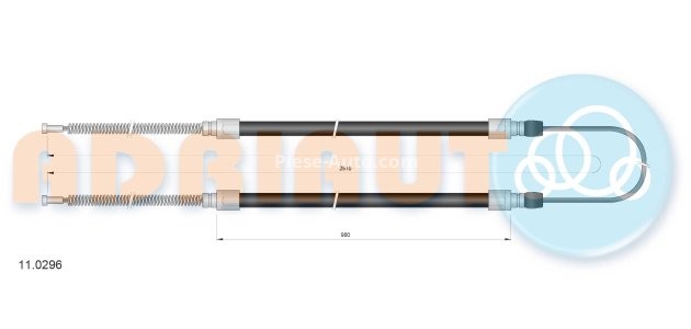 Cablu frână de mână ADRIAUTO, spate, dreapta / stânga (2510mm /980mm /980mm) pentru: IVECO DAILY I, DAILY II; NISSAN ALMERA I 1.4-2.8D 01.85-07.00