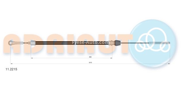 Cablu frână de mână ADRIAUTO, spate, dreapta / stânga (1810mm /890mm) pentru: IVECO DAILY II 2.5D/2.8D 05.91-05.99