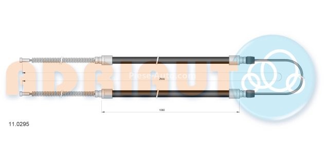 Cablu frână de mână ADRIAUTO, spate, dreapta / stânga (2650mm /1060mm /1060mm) pentru: IVECO DAILY I, DAILY II 2.4D/2.5D/2.8D 01.85-05.99