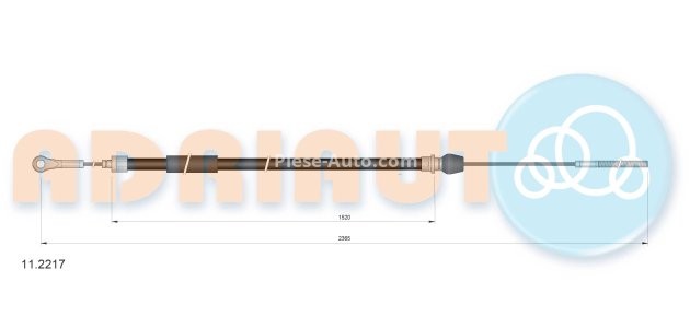 Cablu frână de mână ADRIAUTO, spate, dreapta / stânga (2365mm /1520mm) pentru: IVECO DAILY II 2.5D/2.8D 05.91-05.99