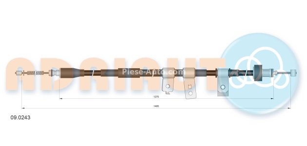 Cablu frână de mână ADRIAUTO, spate, stânga (1485mm /1270mm) pentru: KIA PICANTO I 1.0-1.1LPG 04.04-09.11