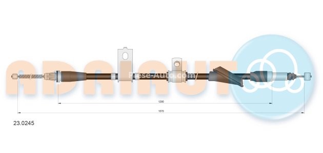 Cablu frână de mână ADRIAUTO, spate, dreapta (1570mm /1290mm) pentru: LAND ROVER FREELANDER I 1.8/2.0D 02.98-10.06