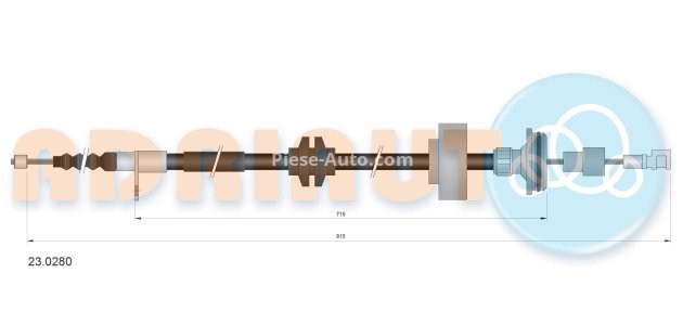 Cablu frână de mână ADRIAUTO, stânga (815mm /715mm) pentru: LAND ROVER RANGE ROVER III 3.0D-5.0 03.02-08.12