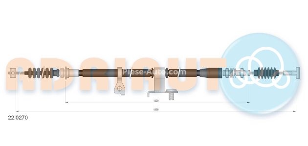 Cablu frână de mână ADRIAUTO, spate, stânga (1390mm /1220mm) pentru: MAZDA 323 C IV, 323 F IV, 323 S IV 1.3-1.8 06.89-10.96