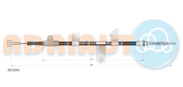 Cablu frână de mână ADRIAUTO, spate, stânga (1405mm /1210mm) pentru: NISSAN MICRA II 1.0-1.5D 08.92-02.03