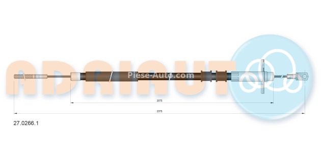Cablu frână de mână ADRIAUTO, dreapta / stânga (2375mm /2075mm) pentru: MERCEDES G (W461), G (W463) 2.7D-6.0 12.00-
