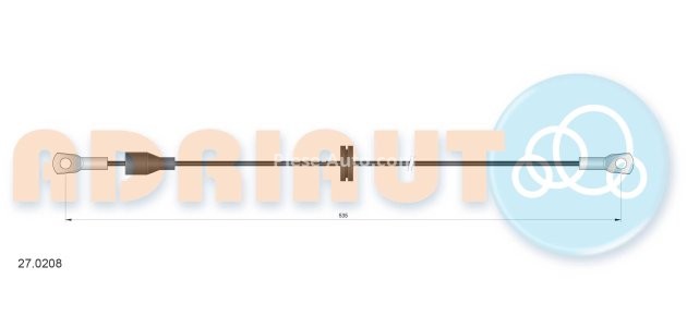 Cablu frână de mână ADRIAUTO, față, dreapta / stânga (535mm) pentru: MERCEDES 190 (W201) 1.8-2.6 10.82-08.93