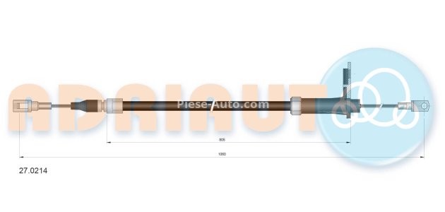 Cablu frână de mână ADRIAUTO, spate, dreapta / stânga (1060mm /805mm) pentru: MERCEDES 124 (A124), 124 (C124), 124 T-MODEL (S124), 124 (W124), 190 (W201), E (A124), E (C124) 1.8-6.0 10.82-03.98