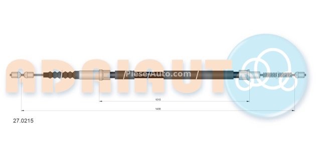 Cablu frână de mână ADRIAUTO, spate, dreapta / stânga (1435mm /1015mm) pentru: MERCEDES MB (W631) 2.4D 02.88-02.96