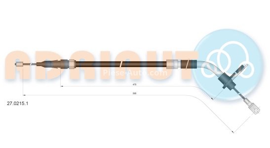 Cablu frână de mână ADRIAUTO, spate, stânga (585mm /475mm) pentru: MERCEDES A (W169), B SPORTS TOURER (W245) 1.5-2.0D 09.04-06.12