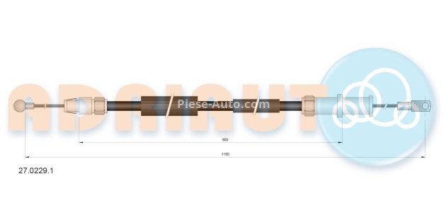 Cablu frână de mână ADRIAUTO, spate, dreapta (1150mm /900mm) pentru: MERCEDES VIANO (W639), VITO / MIXTO (W639), VITO (W639) 2.0D-3.7 09.03-