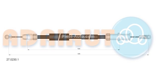 Cablu frână de mână ADRIAUTO, spate, stânga (1285mm /1035mm) pentru: MERCEDES VIANO (W639), VITO / MIXTO (W639), VITO (W639) 2.0D-Electric 09.03-