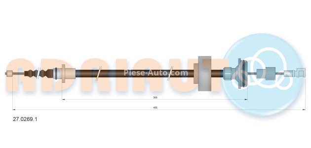 Cablu frână de mână ADRIAUTO, stânga (455mm /355mm) pentru: MERCEDES S (C216), S (W221), S (W222, V222, X222) 2.2D-6.2 10.05-05.17