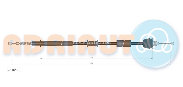 Cablu frână de mână ADRIAUTO, spate, dreapta / stânga (1570mm /1425mm) pentru: MG MG ZT, MG ZT- T; ROVER 75, 75 I 1.8-4.6 02.99-10.05