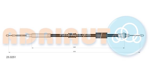 Cablu frână de mână ADRIAUTO, spate, dreapta / stânga (1570mm /1420mm /1426mm) pentru: MG MG ZT, MG ZT- T; ROVER 75, 75 I 1.8-4.6 02.99-10.05